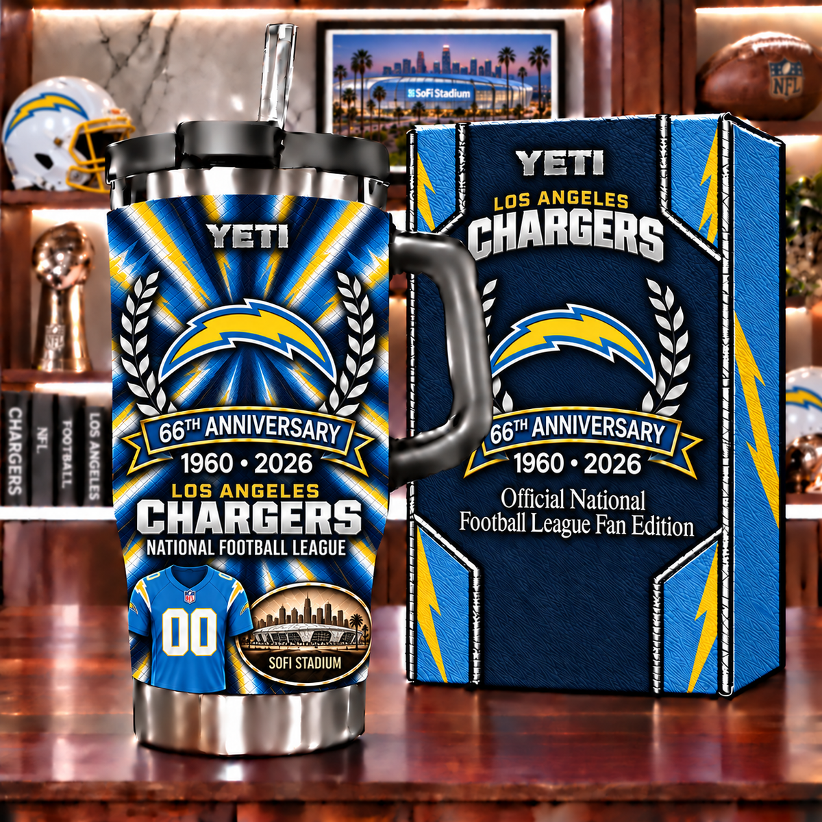Los Angeles Chargers Anniversary Tumbler