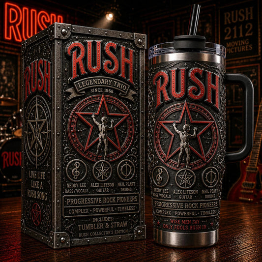 Rush Rock Band Music Cup Tumbler