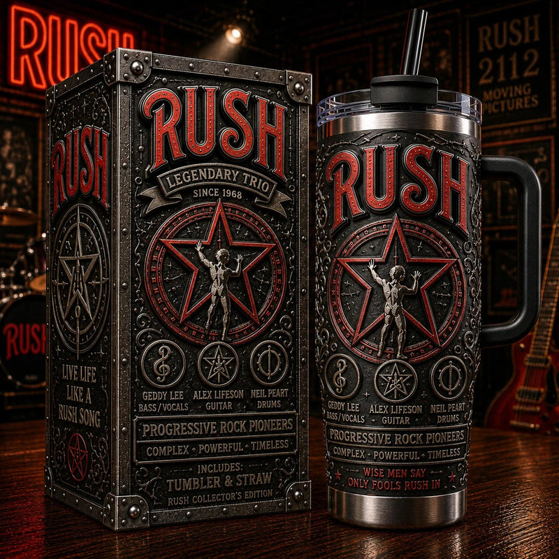 Rush Rock Band Music Cup Tumbler