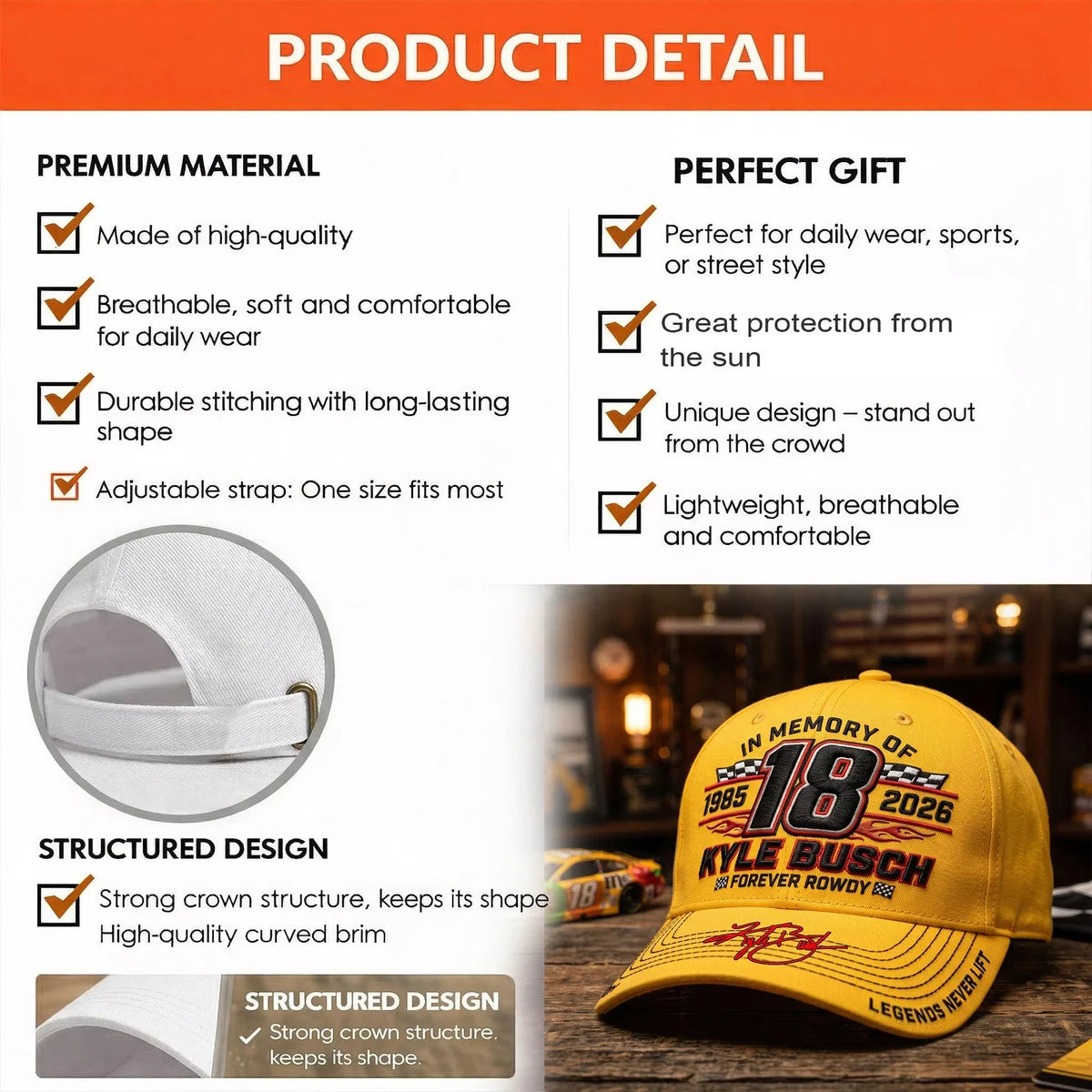 Kyle Busch Hat Racing Fan Gift V10