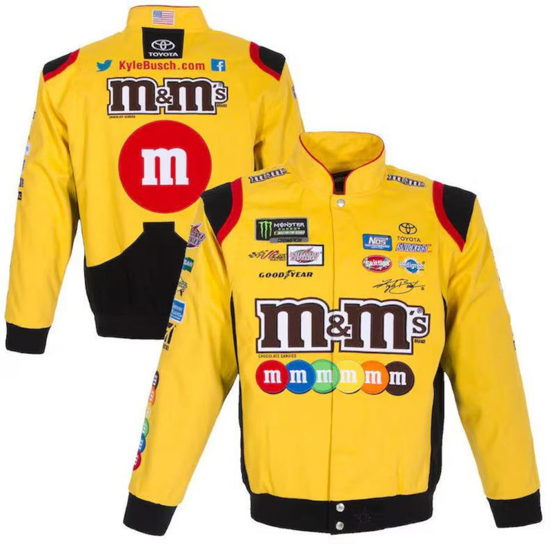 M&M's NASCAR Racing Sublimation Jacket Kyle Busch Fans wear