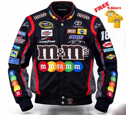 M&M's NASCAR Racing Sublimation Jacket Kyle Busch Fans wear